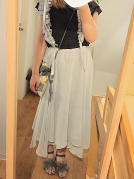 「アイテム（サスペンダー）」を使った、ほんさん（レディース・155cm）の夏コーディネート