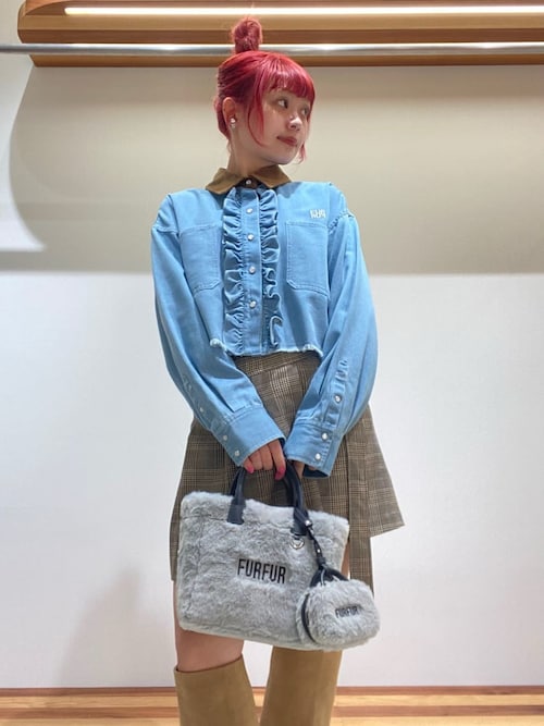 ロゴ刺繍フリルシャツ（シャツ/ブラウス）｜FURFUR（ファー