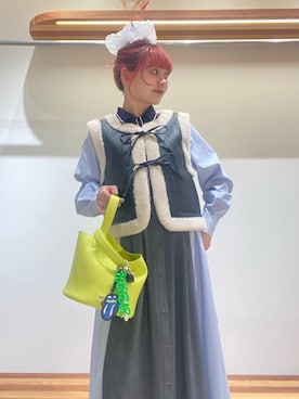 「アイテム（その他ヘアアクセサリー）」を使った、FURFURさん（レディース・154cm）の秋コーディネート