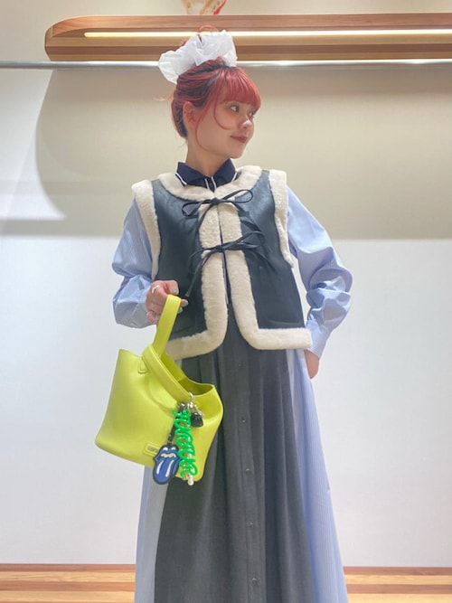 FURFUR（ファーファー） ワンピース リブコンビシャツワンピース