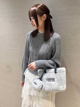 「アイテム（バレッタ/ヘアクリップ）」を使った、FURFURさん（レディース・163cm）の夏コーディネート