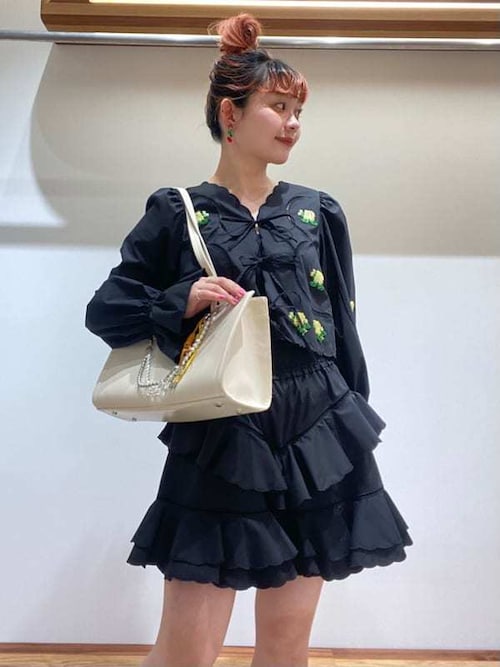 ブラウス シャツ ビーズ刺繍スカラップブラウス レディース FURFUR ブラウス シャツ ビーズ刺繍スカラップブラウス