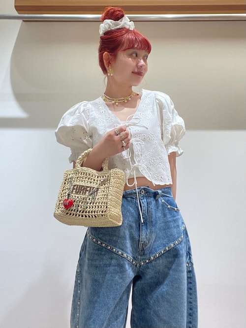 セール】カットワーク刺繍リボンブラウス（シャツ/ブラウス