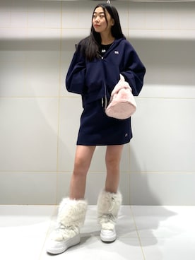 「ファー」｜FURFURさん（レディース・157cm）の冬コーディネート
