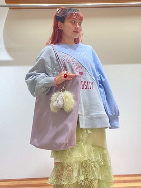 「アイテム（チャーム）」を使った、FURFURさん（レディース・154cm）の秋コーディネート