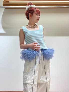 「刺繍」｜「アイテム（ワンピース）」を使った、FURFURさん（レディース・154cm）の夏コーディネート