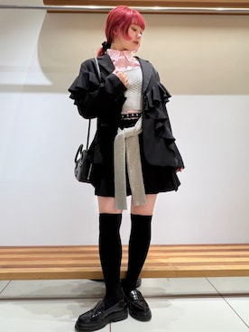 「FURFUR（ファーファー）のアイテム（スカート）」を使った、FURFURさん（レディース・154cm）の冬コーディネート