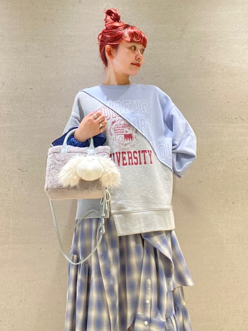 シャツドッキングチェックスカート（スカート）｜FURFUR（ファーファー