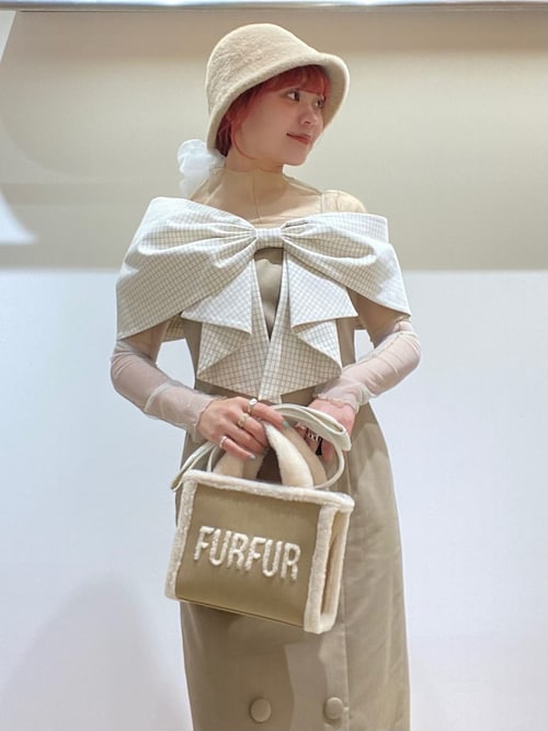 FURFUR（ファーファー） ワンピース ビッグリボンオフショルワンピース