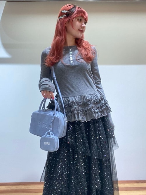 裾フリルジャージートップス（Tシャツ/カットソー）｜FURFUR（ファー