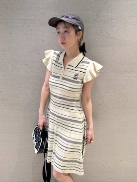 「バッグ」｜「アイテム（帽子）」を使った、FURFURさん（レディース・157cm）の夏コーディネート