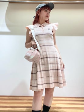 「刺繍」｜「アイテム（帽子）」を使った、FURFURさん（レディース・154cm）の夏コーディネート