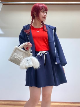 「アイテム（キーケース/キーアクセサリー）」を使った、FURFURさん（レディース・154cm）の秋コーディネート