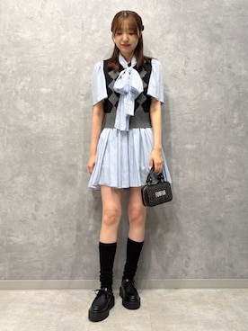 「アイテム（ヘアピン）」を使った、FURFURさん（レディース・163cm）の夏コーディネート