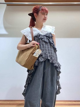「刺繍」｜FURFURさん（レディース・154cm）の夏コーディネート