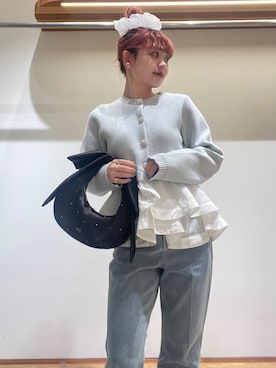 「アイテム（その他ヘアアクセサリー）」を使った、FURFURさん（レディース・154cm）の秋コーディネート