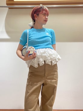 「アイテム（キーケース/キーアクセサリー）」を使った、FURFURさん（レディース・154cm）の夏コーディネート