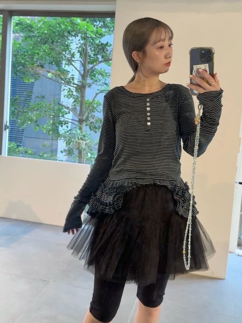 裾フリルジャージートップス（Tシャツ/カットソー）｜FURFUR（ファー