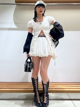 FURFUR（ファーファー）の「チュールレイヤフリルスリーブプル
