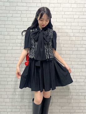 「アイテム（ヘアピン）」を使った、FURFURさん（レディース・162cm）の夏コーディネート