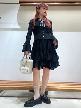 「アイテム（チャーム）」を使った、FURFURさん（レディース・154cm）の夏コーディネート