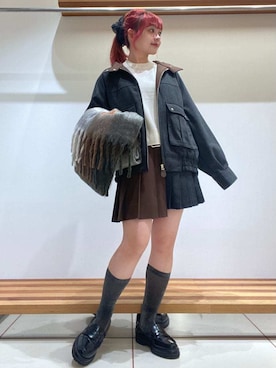 「プリーツ」｜FURFURさん（レディース・154cm）の秋コーディネート