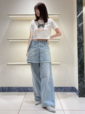 「アイテム（チャーム）」を使った、FURFURさん（レディース・163cm）の春コーディネート