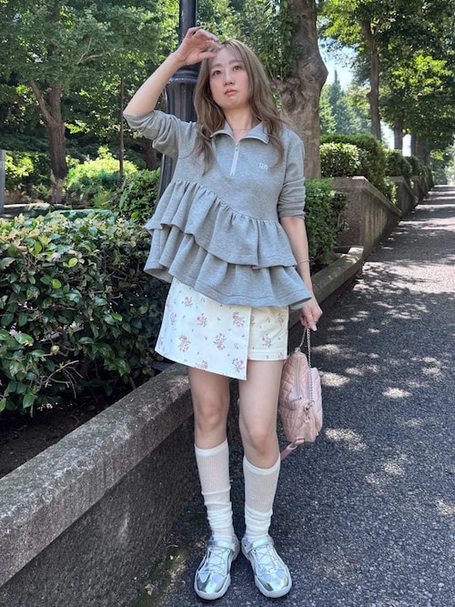 FURFUR（ファーファー） パンツ フラワープリントスカショーパン