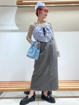 「アイテム（その他ヘアアクセサリー）」を使った、FURFURさん（レディース・154cm）の秋コーディネート