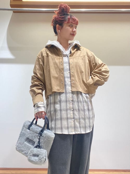 フーディーオンブレーチェックシャツ（シャツ/ブラウス