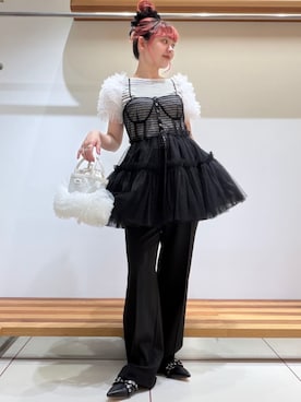 「刺繍」｜FURFURさん（レディース・154cm）の春コーディネート