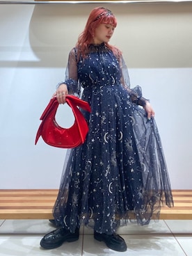 「アイテム（ドレス）」を使った、FURFURさん（レディース・154cm）の秋コーディネート