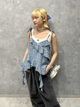 「アイテム（ブレスレット）」を使った、FURFURさん（レディース・152cm）の夏コーディネート