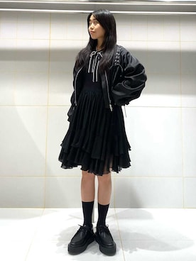 「アイテム（ブルゾン）」を使った、FURFURさん（レディース・157cm）の夏コーディネート