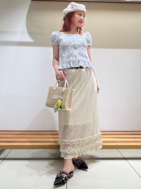 「刺繍」｜FURFURさん（レディース・154cm）の春コーディネート