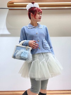 「アイテム（チャーム）」を使った、FURFURさん（レディース・154cm）の秋コーディネート