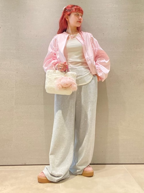 レースアップサテンブルゾン（ブルゾン）｜FURFUR（ファーファー）の