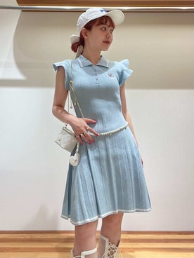「刺繍」｜「アイテム（帽子）」を使った、FURFURさん（レディース・154cm）の夏コーディネート
