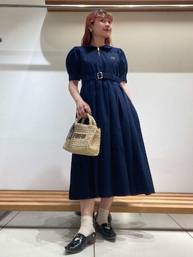 「刺繍」｜「アイテム（パンプス）」を使った、FURFURさん（レディース・154cm）の春コーディネート