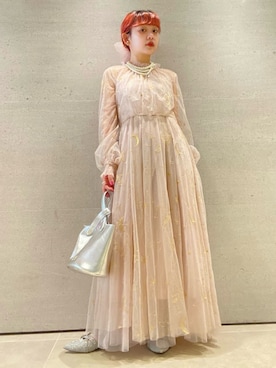 「アイテム（その他ヘアアクセサリー）」を使った、FURFURさん（レディース・154cm）の秋コーディネート