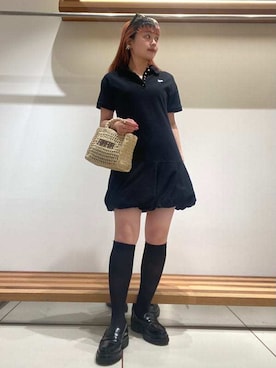 「刺繍」｜「アイテム（ワンピース）」を使った、FURFURさん（レディース・154cm）の春コーディネート