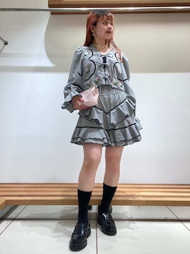 「アイテム（イヤリング、ホワイト系）」を使った、FURFURさん（レディース・154cm）の春コーディネート