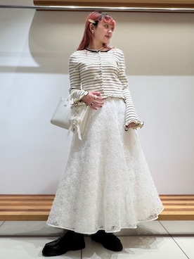 「アイテム（その他ヘアアクセサリー）」を使った、FURFURさん（レディース・154cm）の冬コーディネート