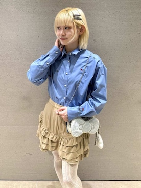 「アイテム（その他ヘアアクセサリー）」を使った、FURFURさん（レディース・152cm）の秋コーディネート