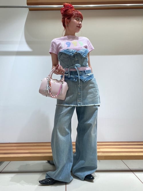 tシャツ 「上國料萌衣コラボ」1999アップリケTシャツ レディース 上國料萌衣コラボ】1999アップリケTシャツ(Tシャツ)｜トップス