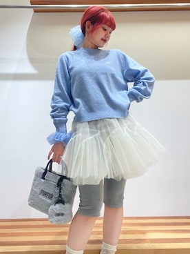 「アイテム（チャーム）」を使った、FURFURさん（レディース・154cm）の秋コーディネート