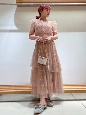 「アイテム（ドレス）」を使った、FURFURさん（レディース・154cm）の夏コーディネート