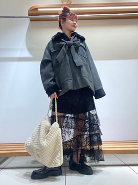 「アイテム（PC・スマホグッズ/家電）」を使った、FURFURさん（レディース・154cm）の秋コーディネート