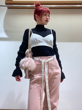 「アイテム（キーケース/キーアクセサリー）」を使った、FURFURさん（レディース・154cm）の秋コーディネート