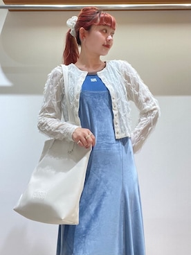 「刺繍」｜「アイテム（サンダル）」を使った、FURFURさん（レディース・154cm）の夏コーディネート